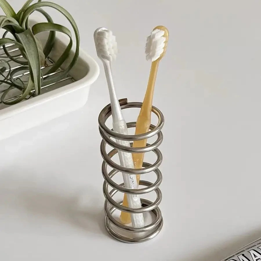 SleekSteel Toothbrush & Makeup Holder