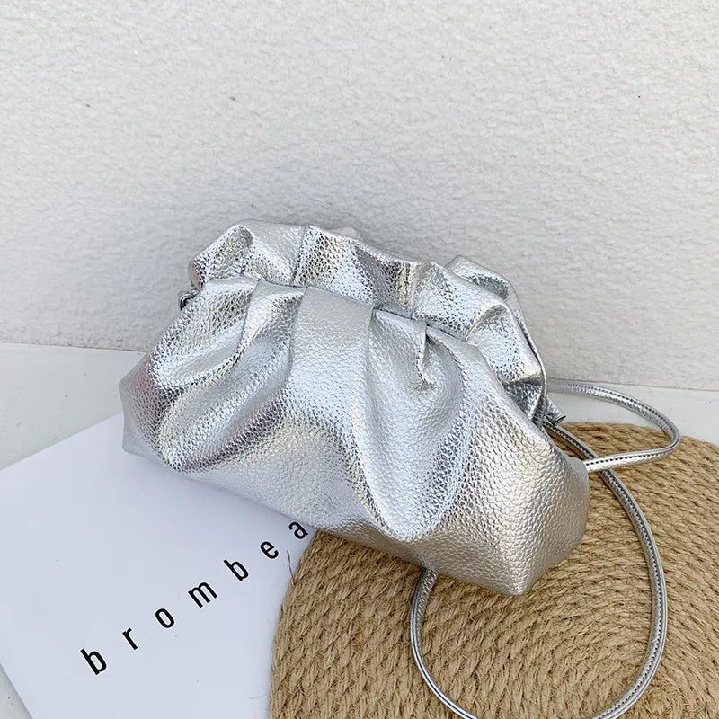 Small Luxury Leather Cloud Evening Bag