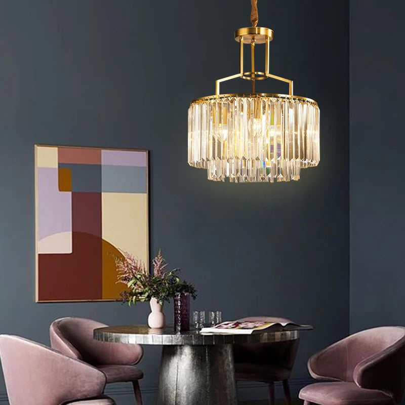 Modern Luxury Crystal Chandeliers Golden Copper