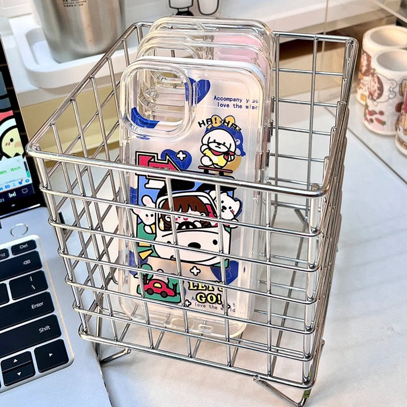 6 Colors Iron Storage Rack Desktop Book Pen Storage