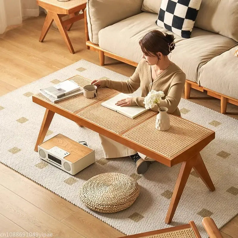 ZenWood Rattan Bench