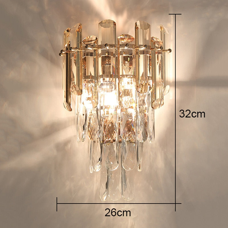 SkandiShop Modern Minimalist Light Luxury Crystal Glass Rod Wall Lamp