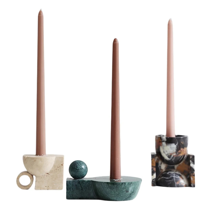 SkandiShop Milan Marble candle holder