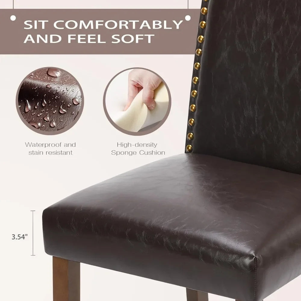 Upholstered Dining Chairs Set of 6, Modern Upholstered Leather Dining Room Chair