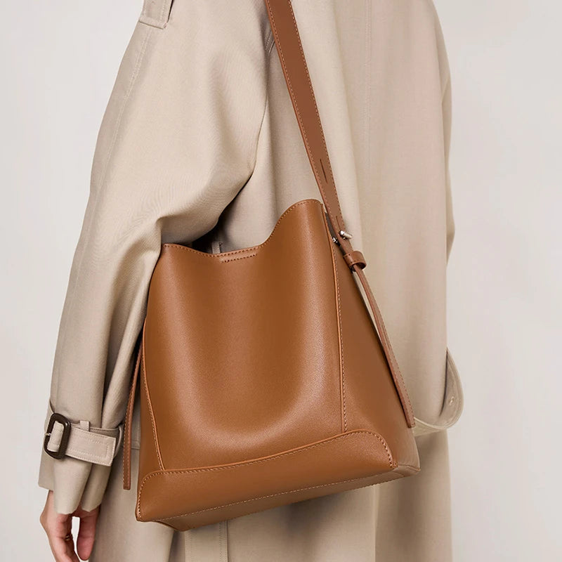Luxe Leather Bucket Bag