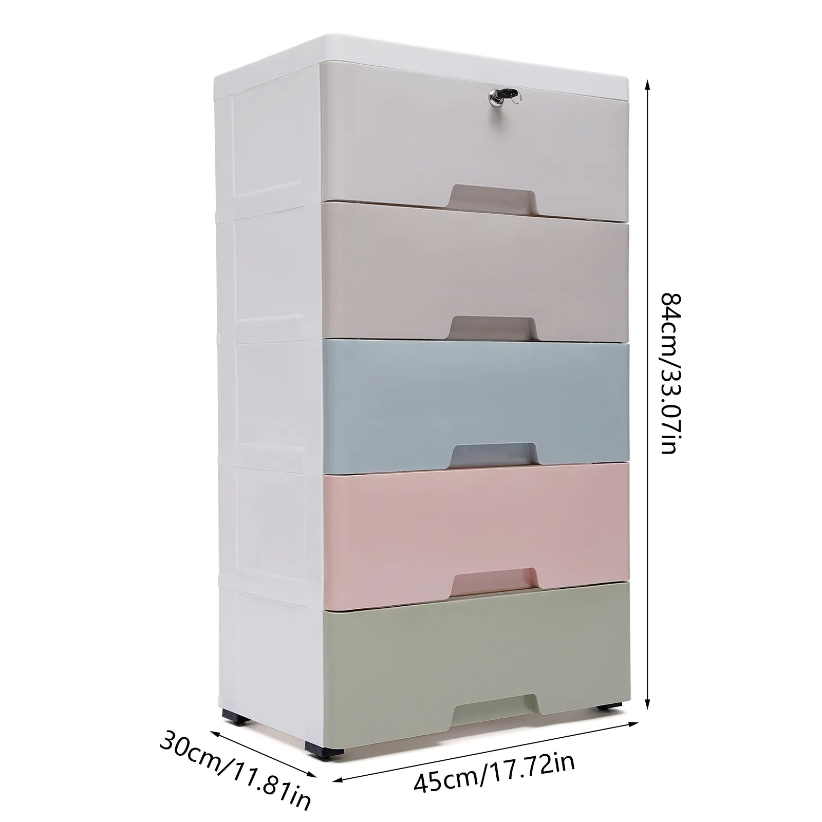 SkandiShop Tattari -  Plastic Drawers Dresser Storage Cabinet