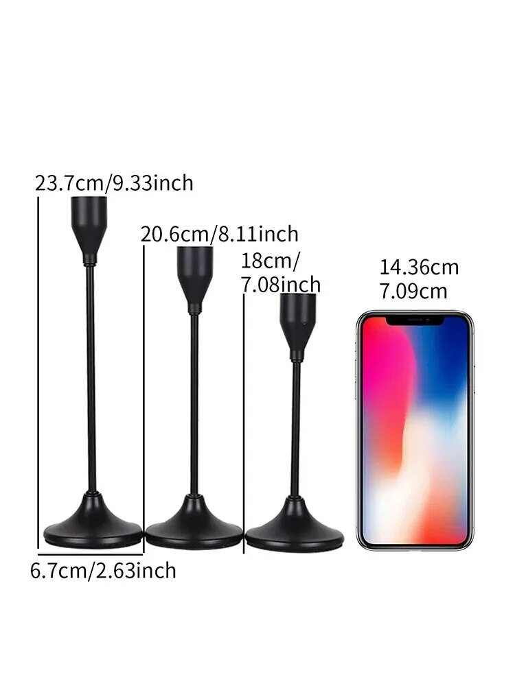 SkandiShop Set European Style Metal Candle Holders