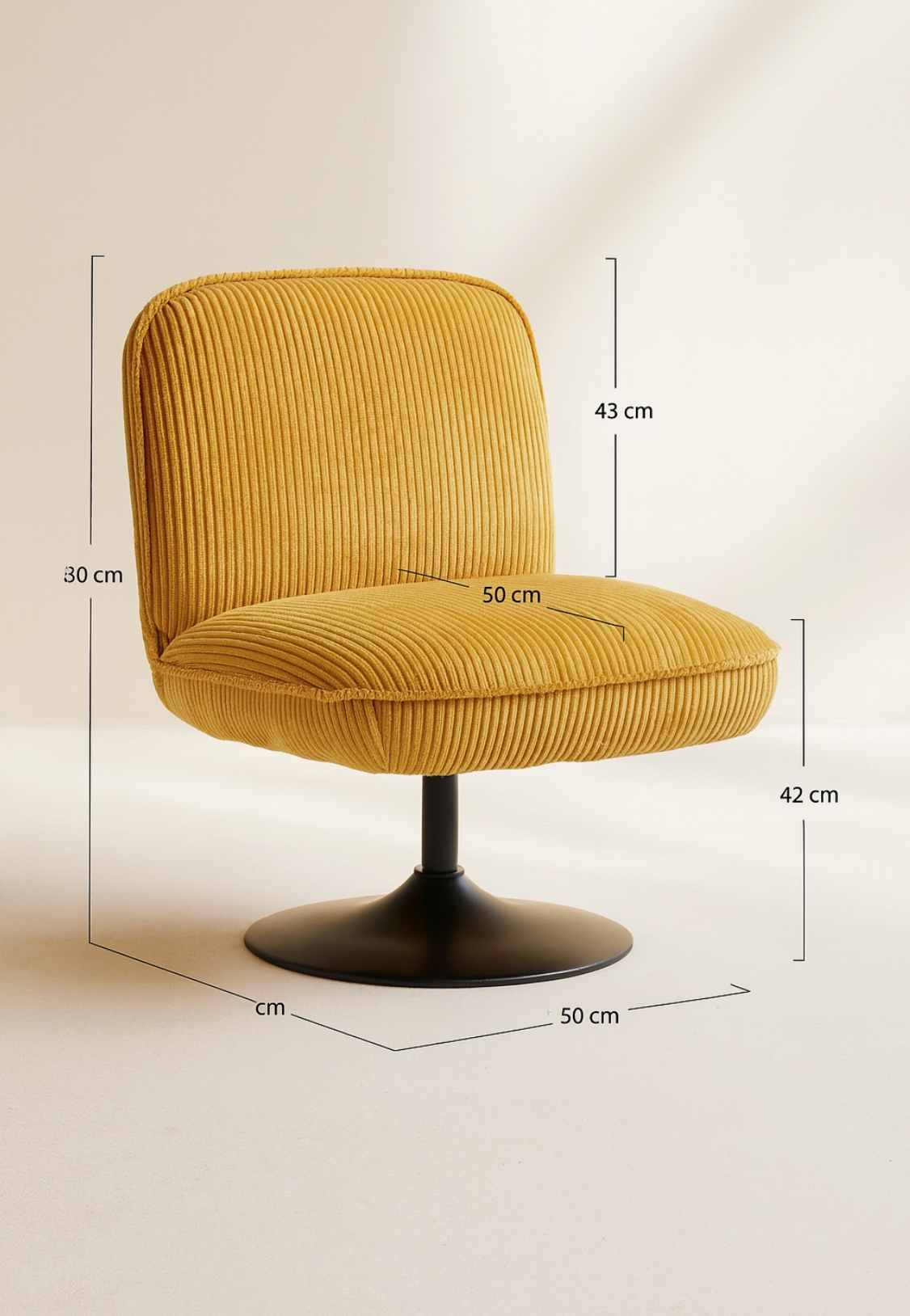 Corduroy Swivel Armchair – Saffron