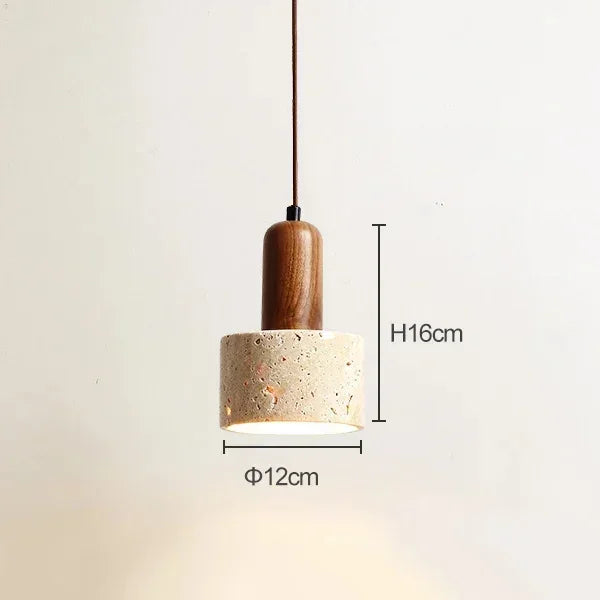 LumiStone Pendant Lamp – Natural Stone & Wood Elegance