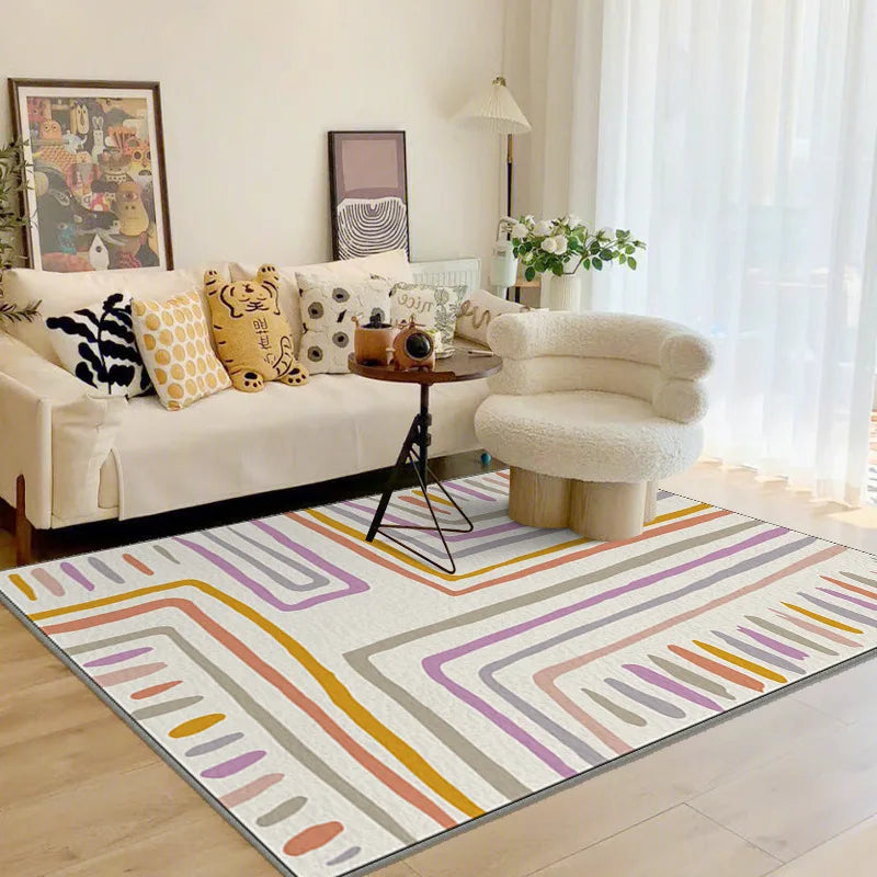 Geometric Irregular Lines Large Area Living Room Carpet