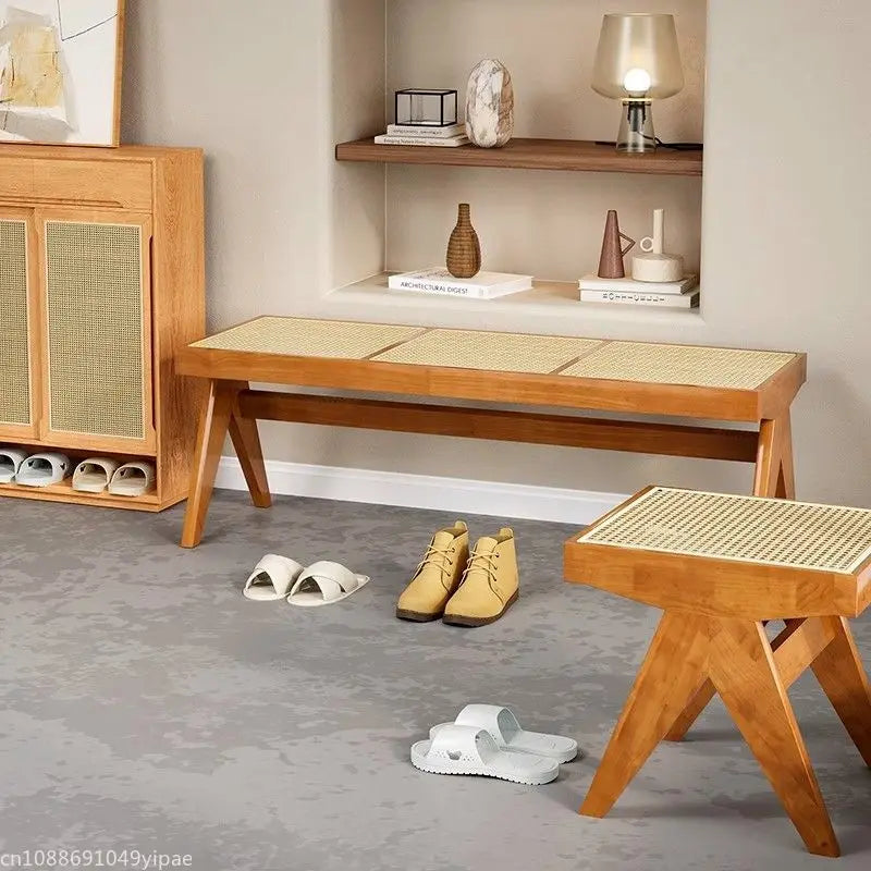 ZenWood Rattan Bench