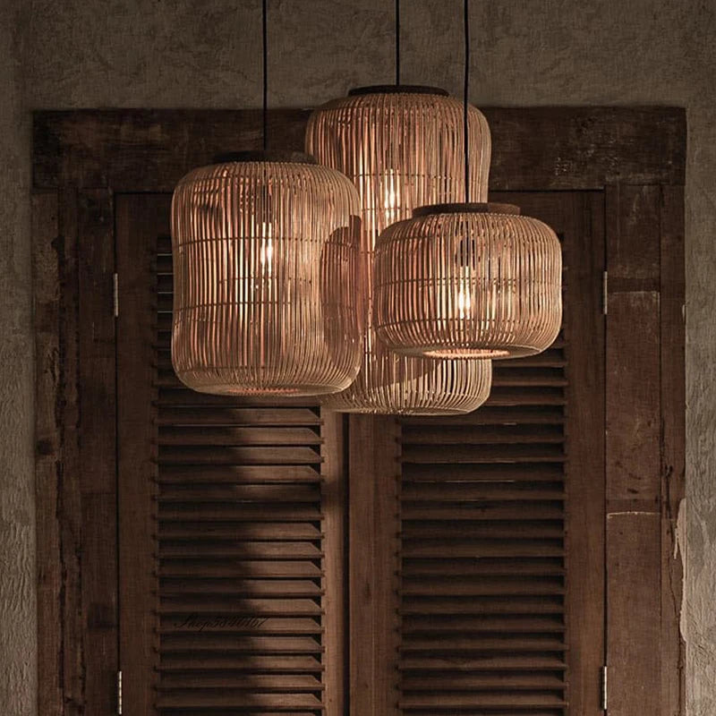 RetroBamboo Rattan Chandelier