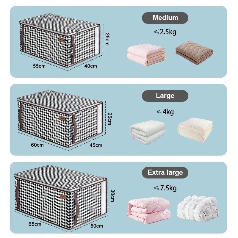 SkandiShop Checker Quilt Storage Box Dustproof