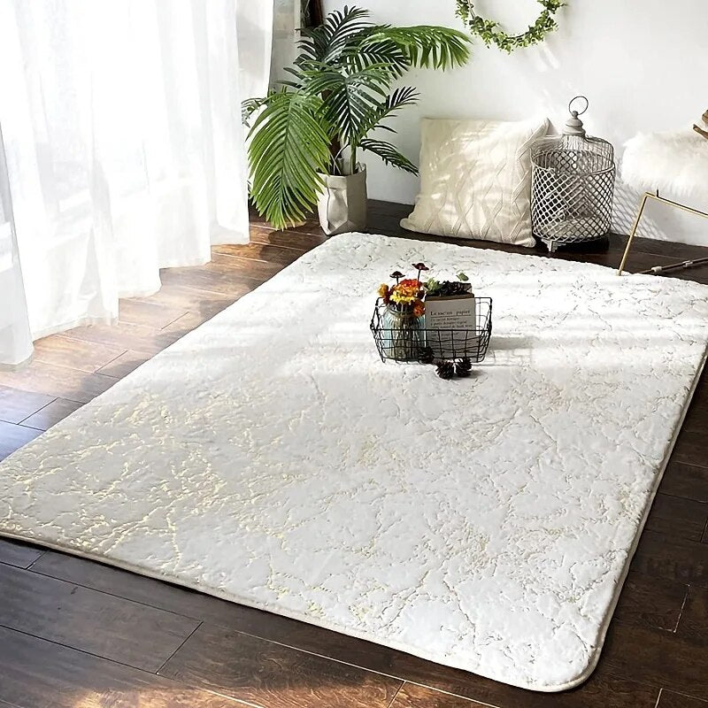 SkandiShop Bath Mats for Bathroom Luxury White and Gold Non Slip