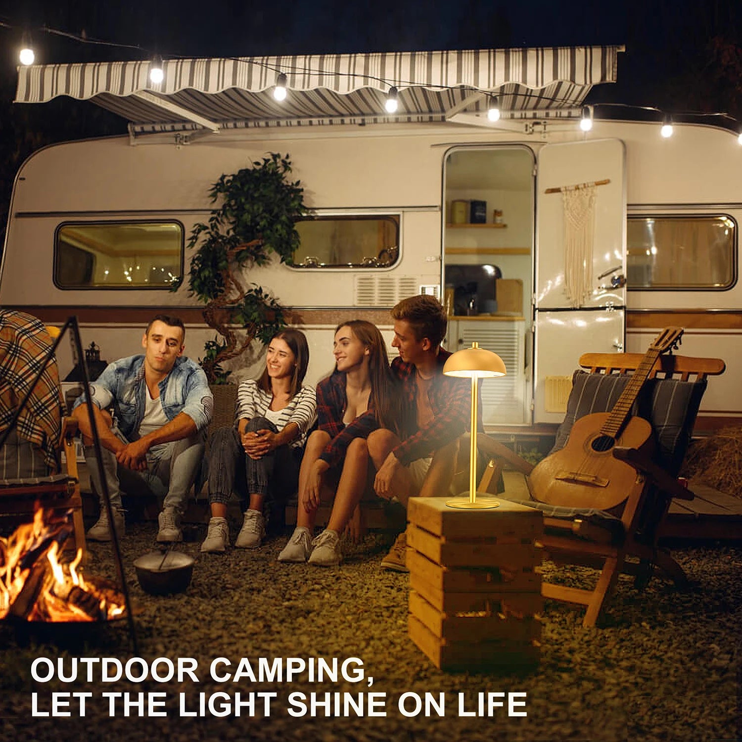 SkandiShop Table Lamp for Bedroom Rechargeable Wireless Touch Lamp