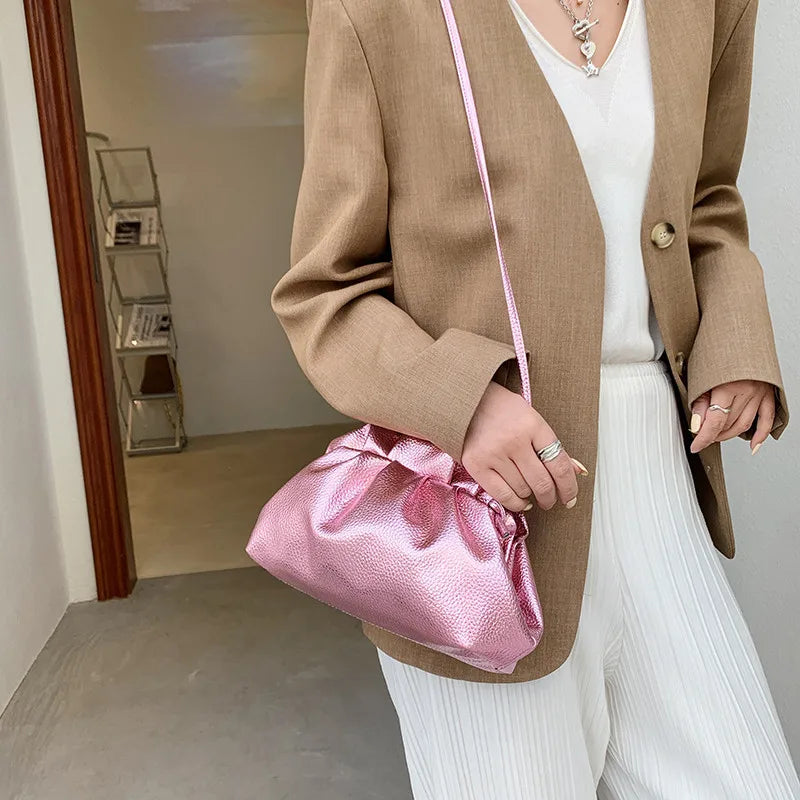 Small Luxury Leather Cloud Evening Bag