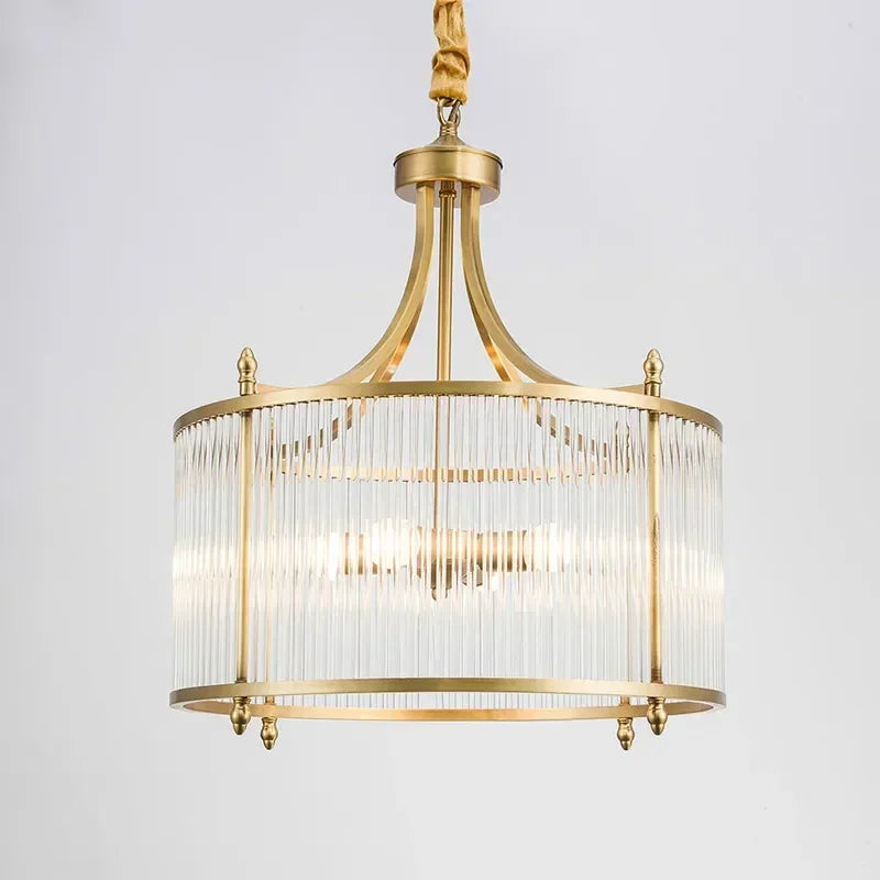 Modern Luxury Glass Chandelier Golden Copper
