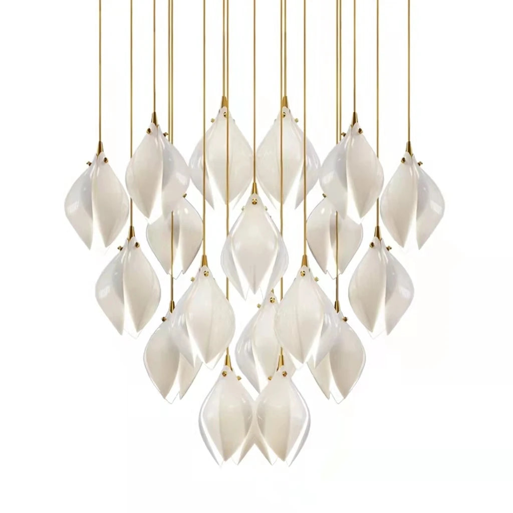 New Nordic Simple Ceramic Magnolia Chandelier