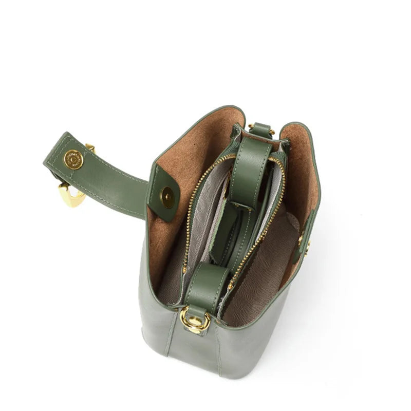 Luxe Cowskin Leather Bucket Tote