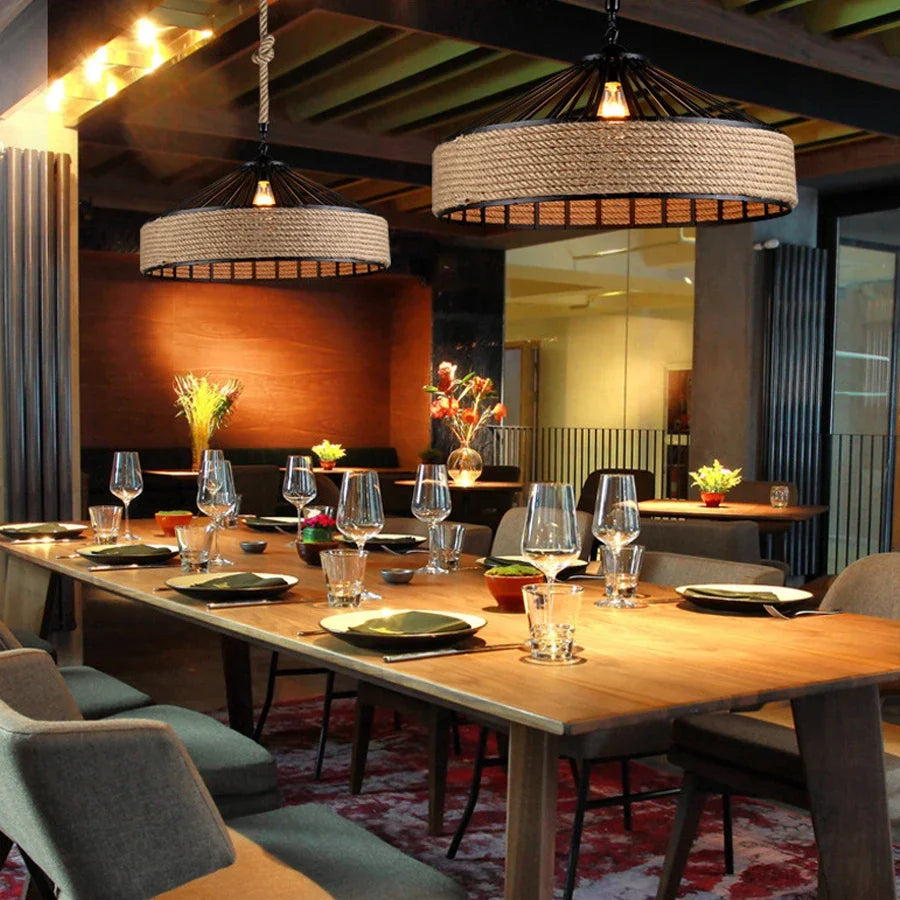 Vintage Rope Pendant Chandelier