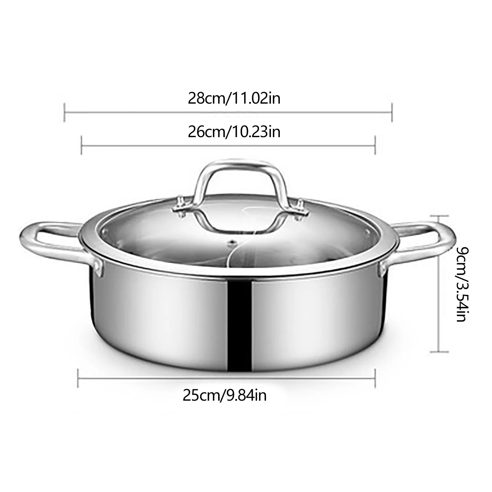 DualFlavors 304 Stainless Steel Shabu Shabu Hot Pot