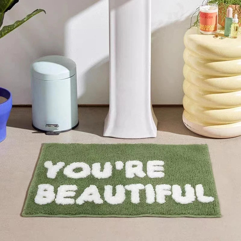 YOU'RE BEAUTIFUL Plush Floor Rug