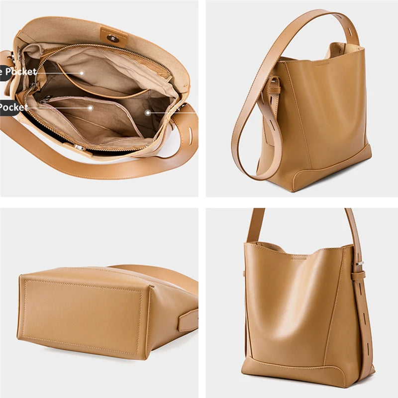 Luxe Leather Bucket Bag