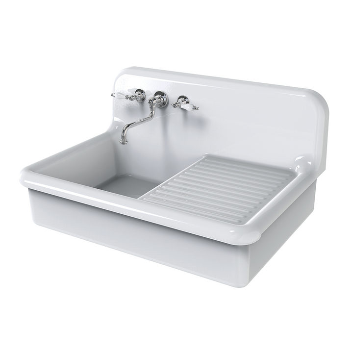 True Colors Kitchen 90 Asymmetrical – Ceramic Sink with Drainboard
