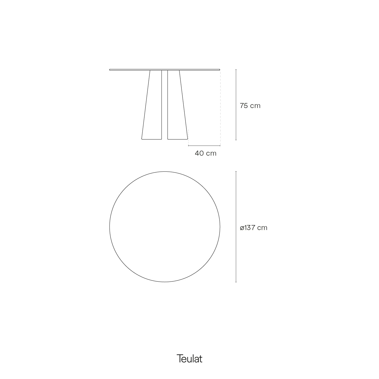 Round Table Cep 137Cm Black