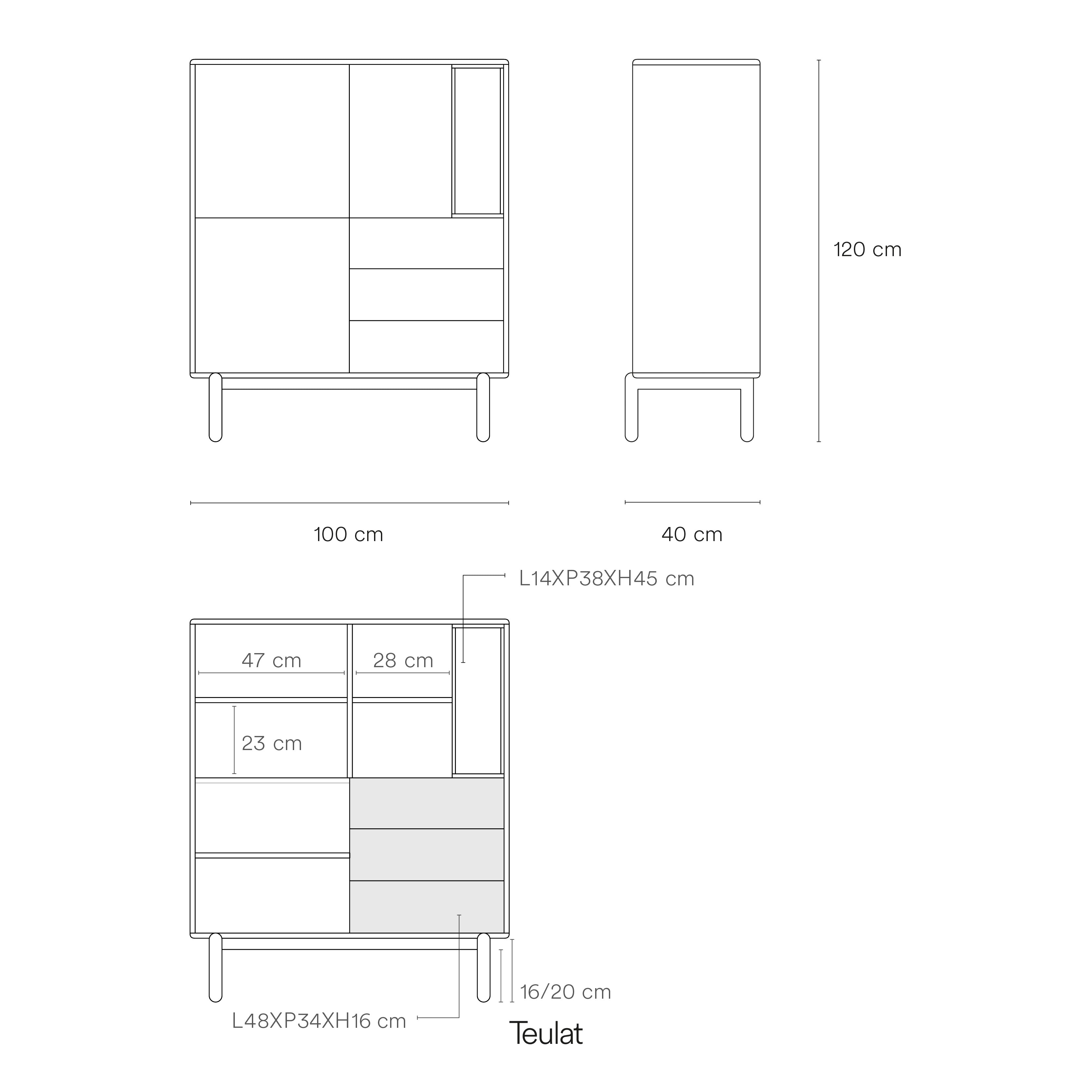 Occasional Cabinet Corvo 3D3Dr1H Cream