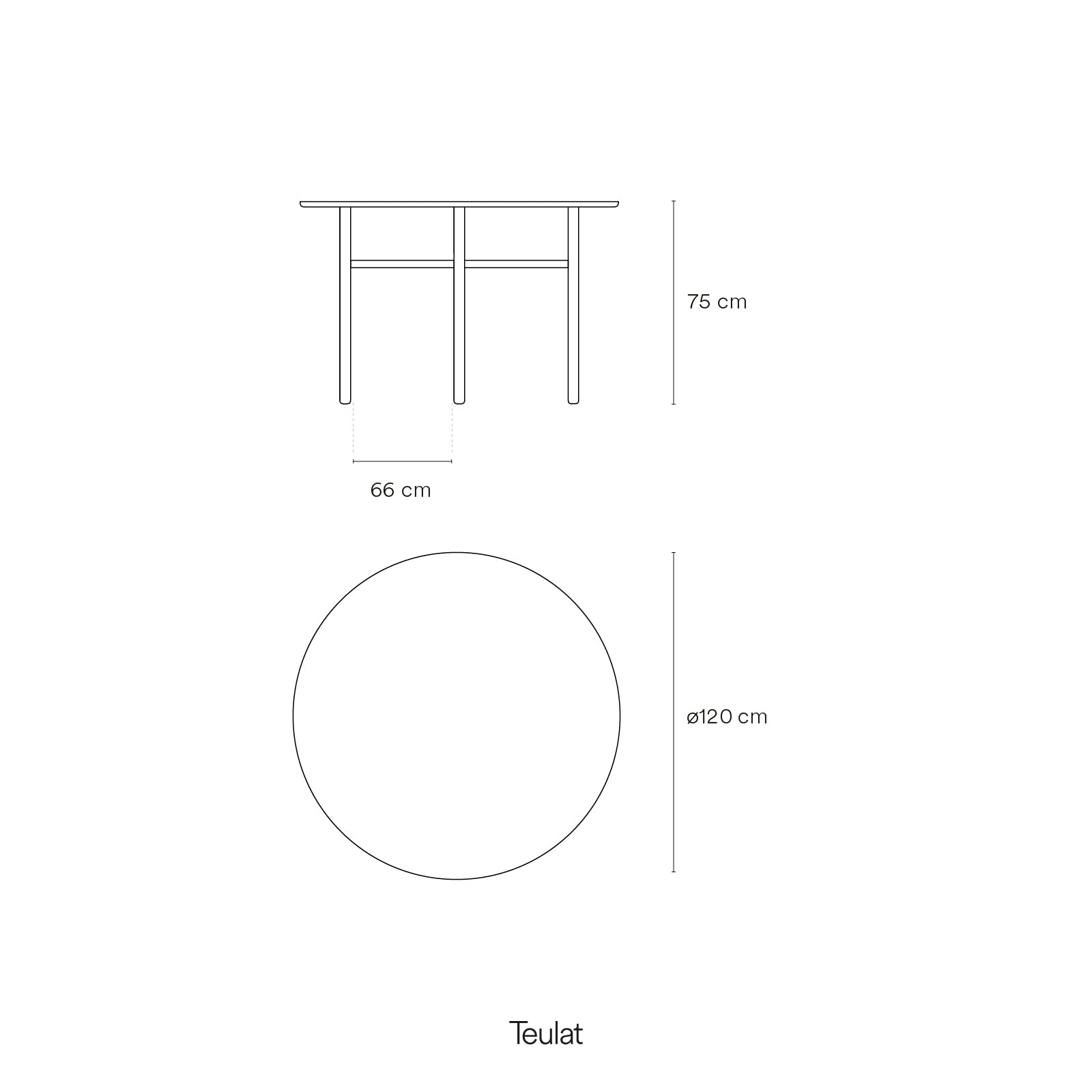 Round Table Junco 120Cm Black