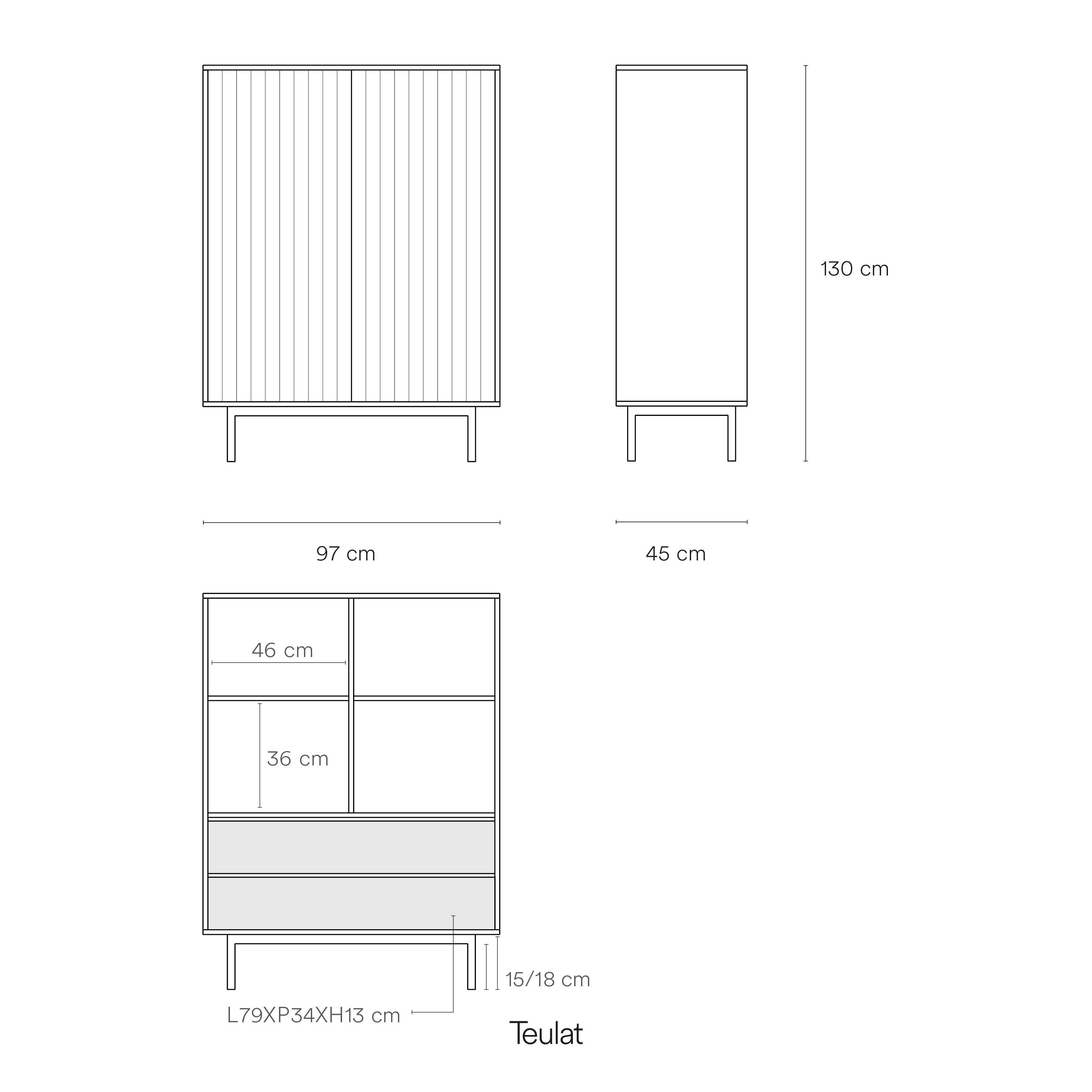 Occasional Cabinet Sierra 2D/2Inner Drawers White