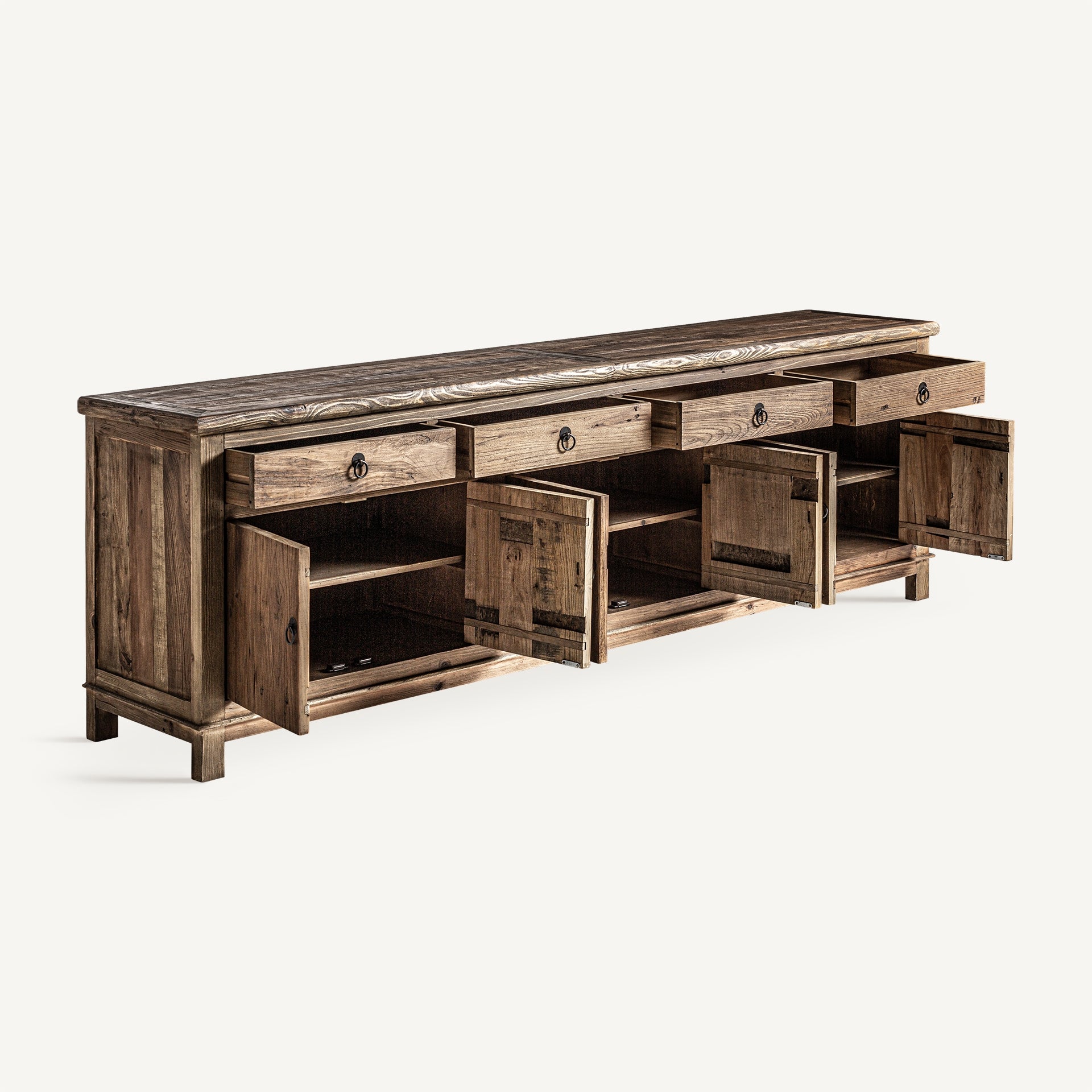 Ellison Elm Wood Sideboard - Natural Brown Storage Cabinet