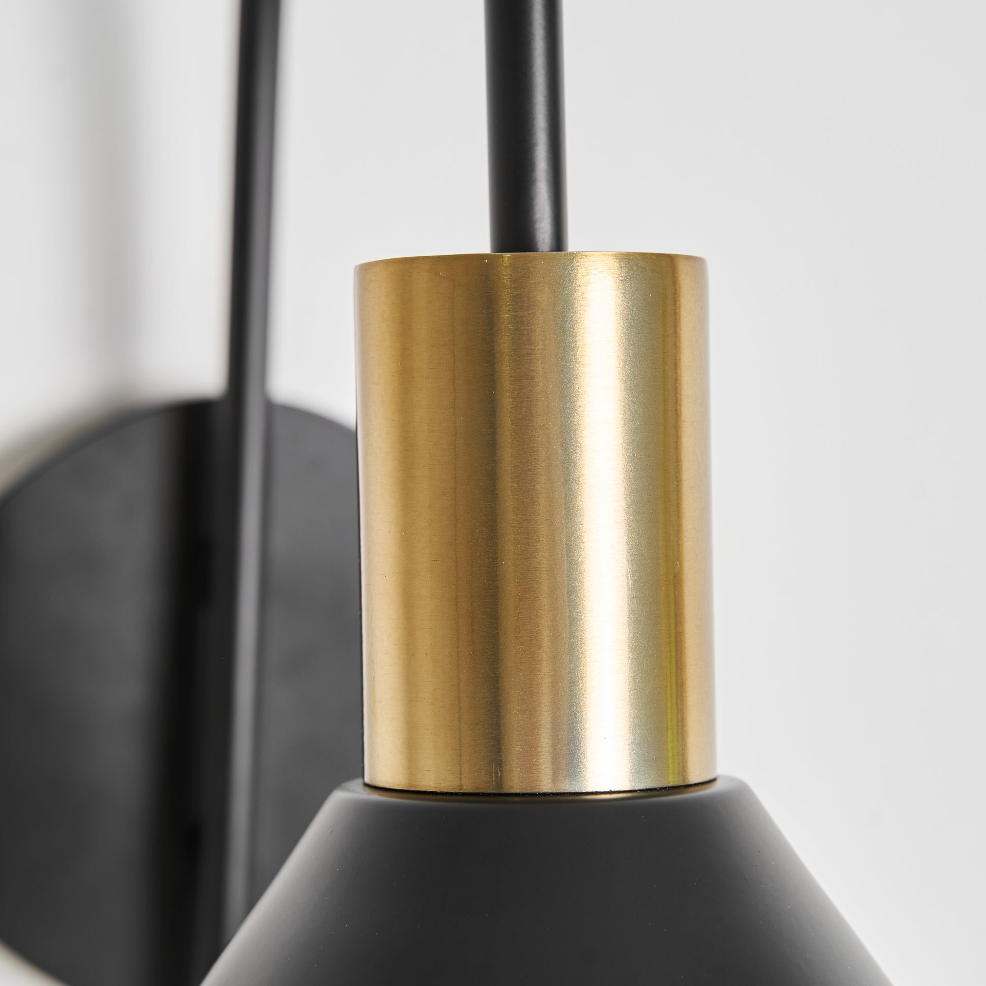 SEB Art Deco Wall Lamp - Black Iron with Gold Detail