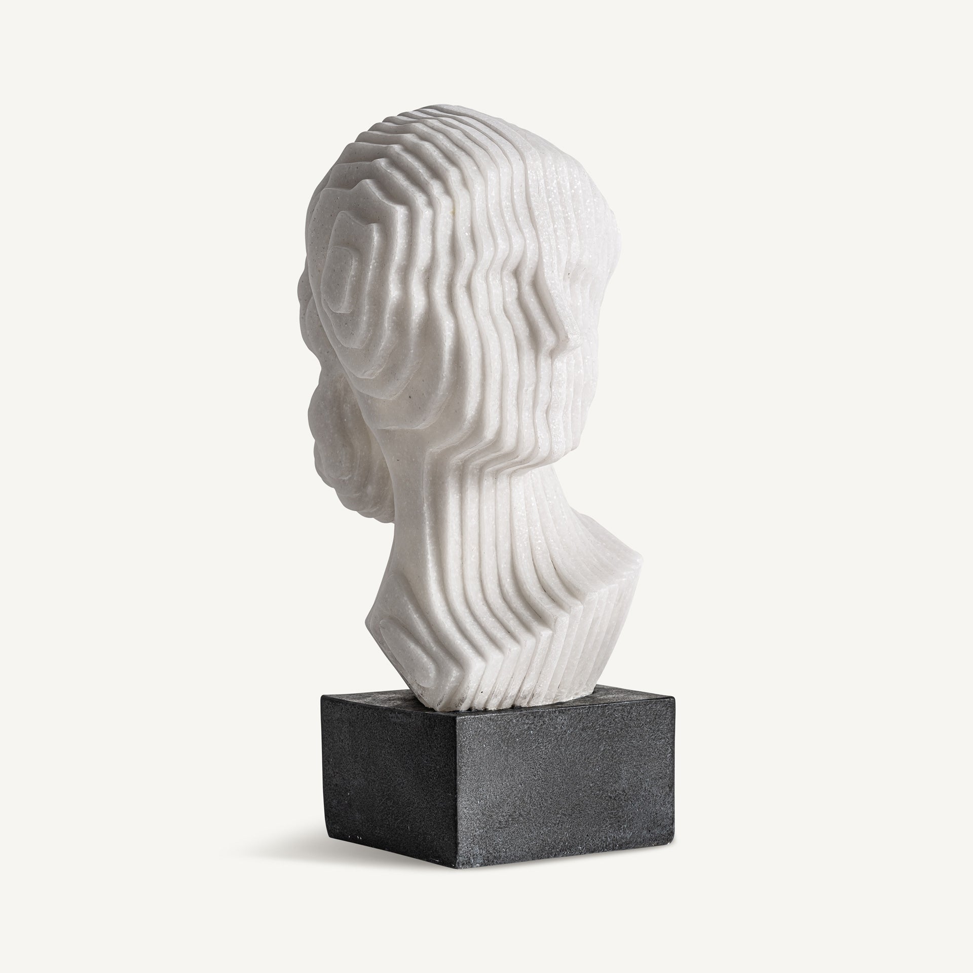 Lisa Bust - White & Black Resin Sculpture 42cm