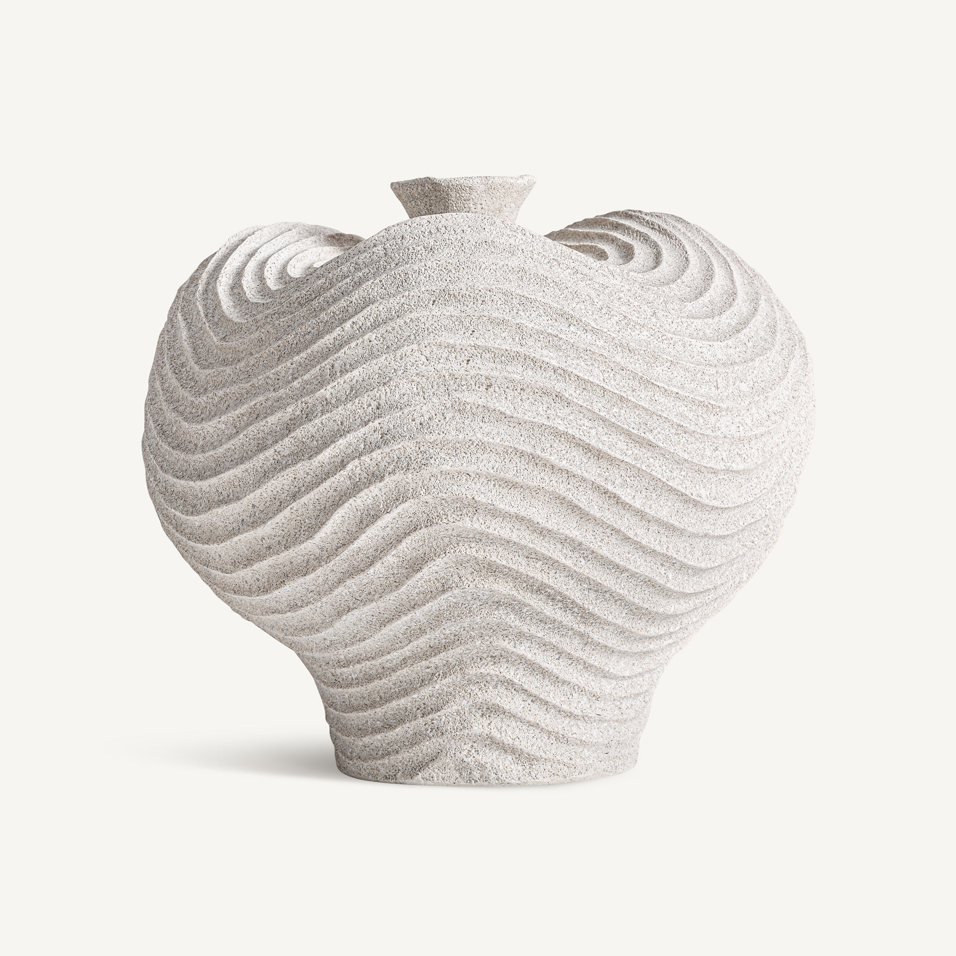 Greth White Resin Vase - Sculptural Wave Design 41cm