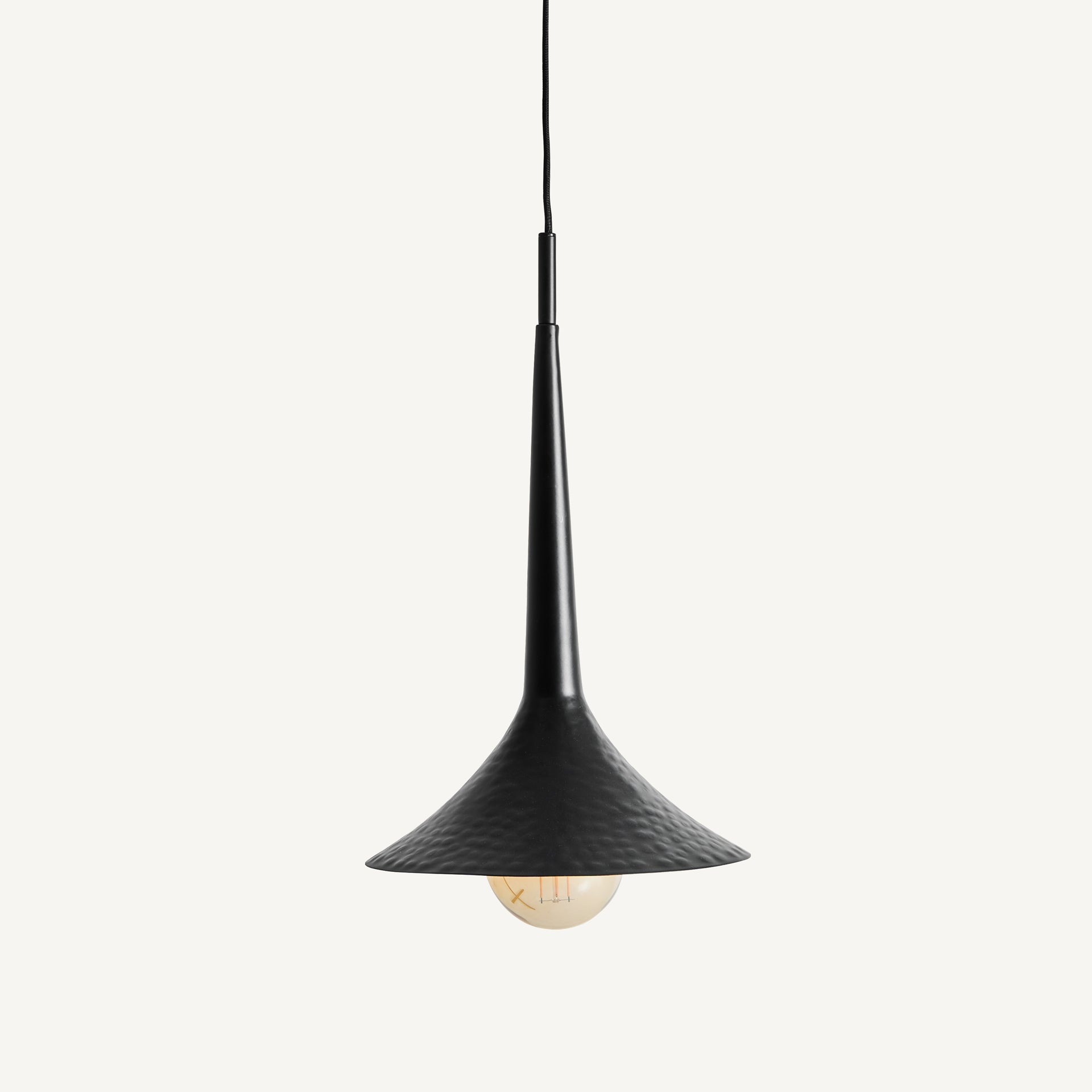 Mondher Black Iron Ceiling Lamp - Contemporary 26cm Pendant Light