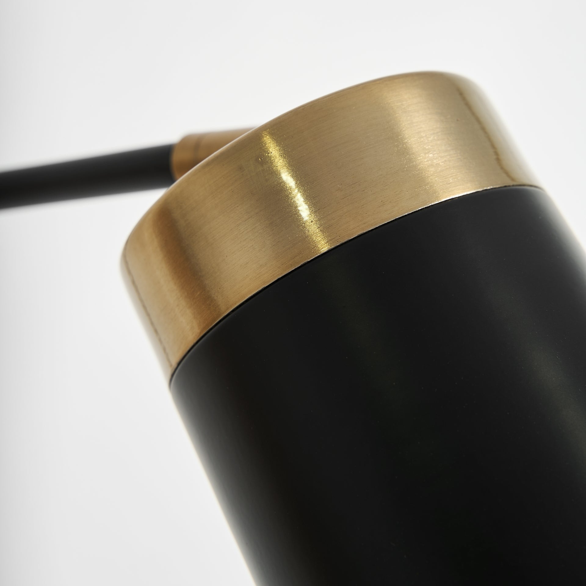 Seb Floor Lamp - Art Deco Black Iron with Gold Detail