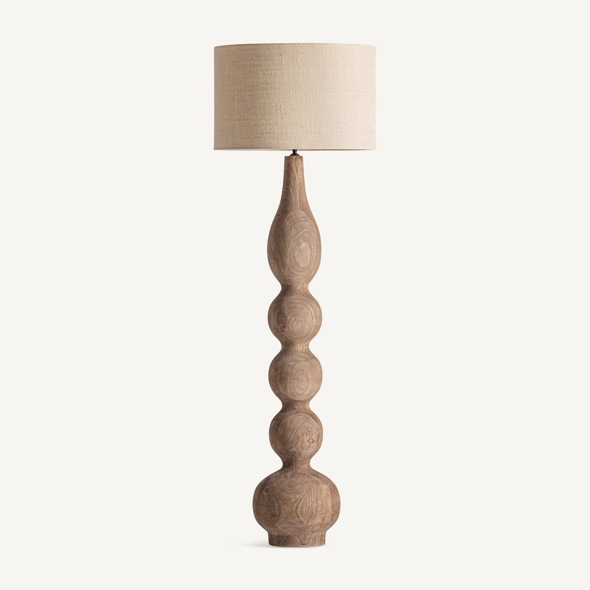 Mango Wood Floor Lamp with Jute Shade - Nordic Style