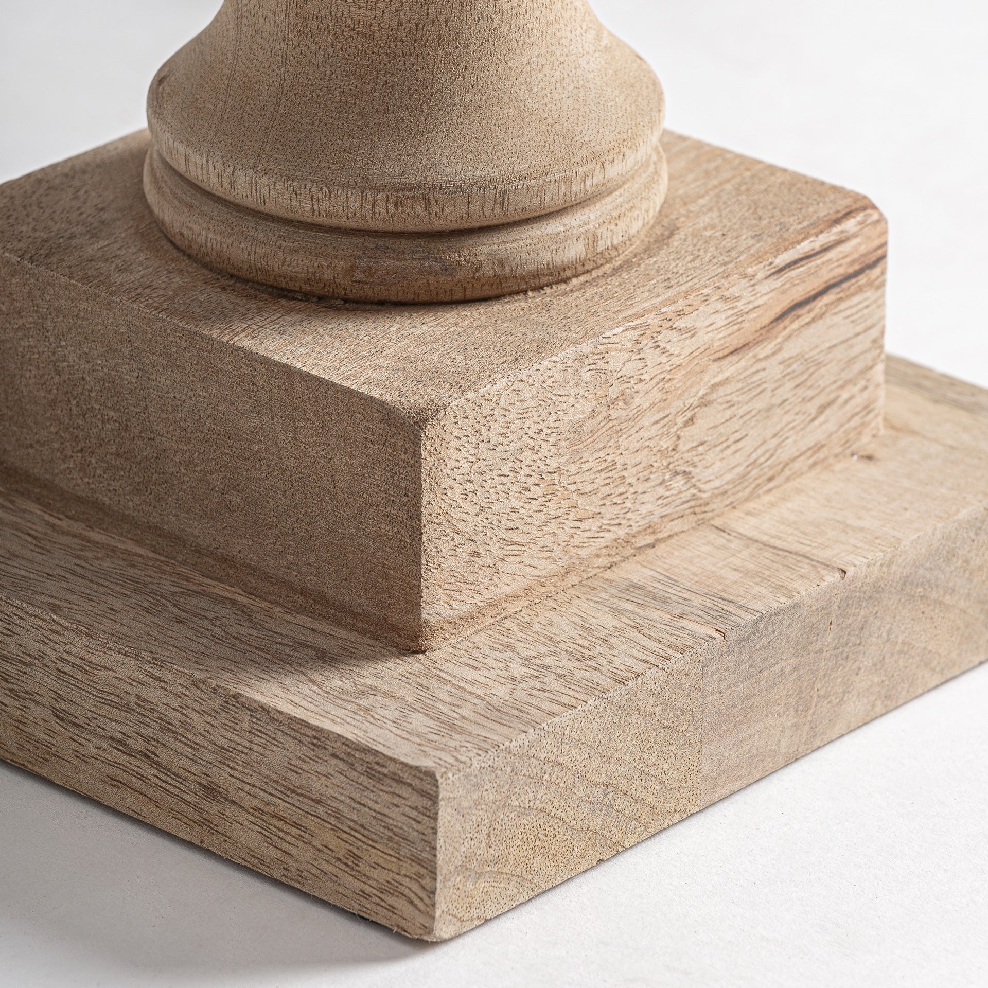 Bamberg Mango Wood Table Lamp with Cotton Shade