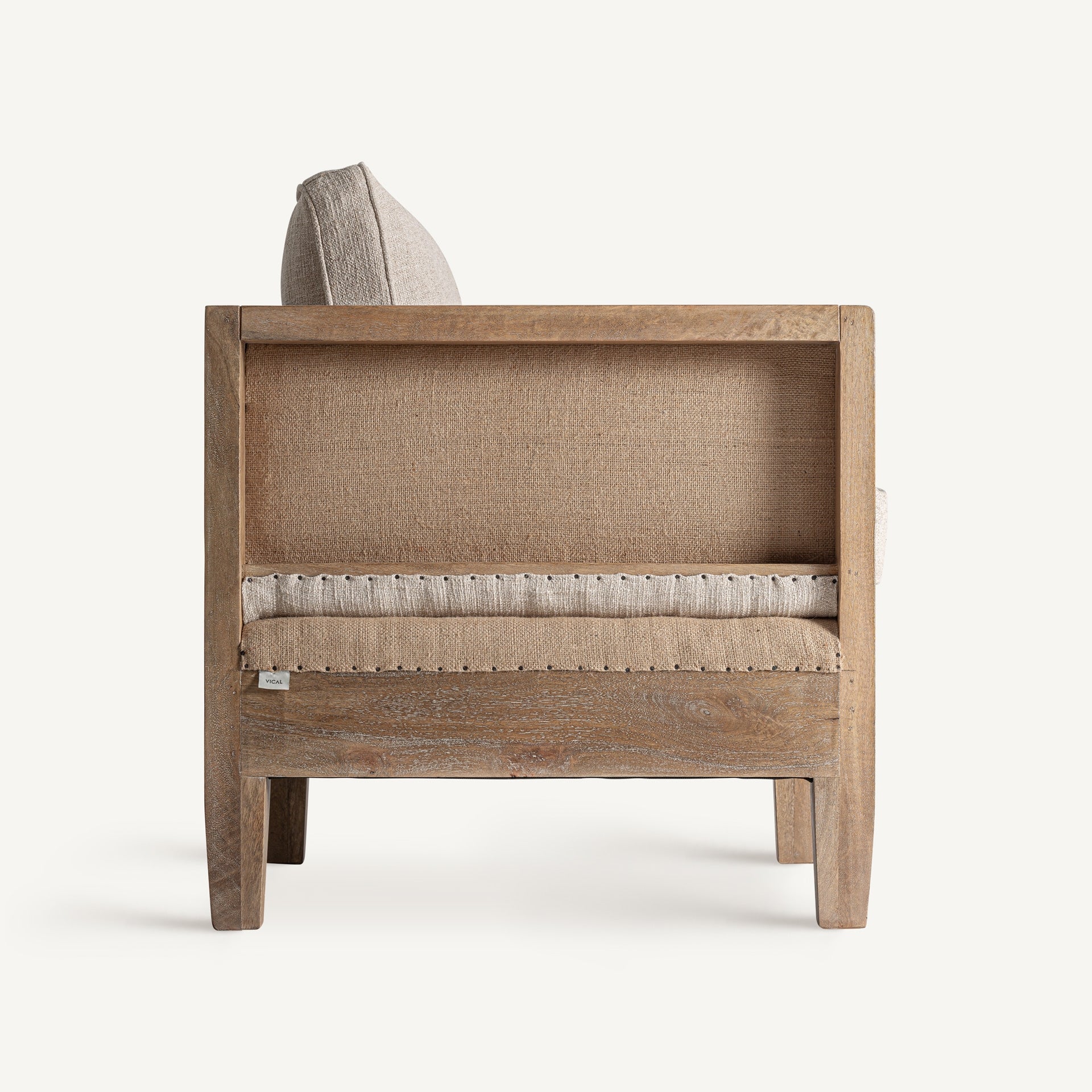 Grube Birch Wood Armchair with Linen & Jute Upholstery