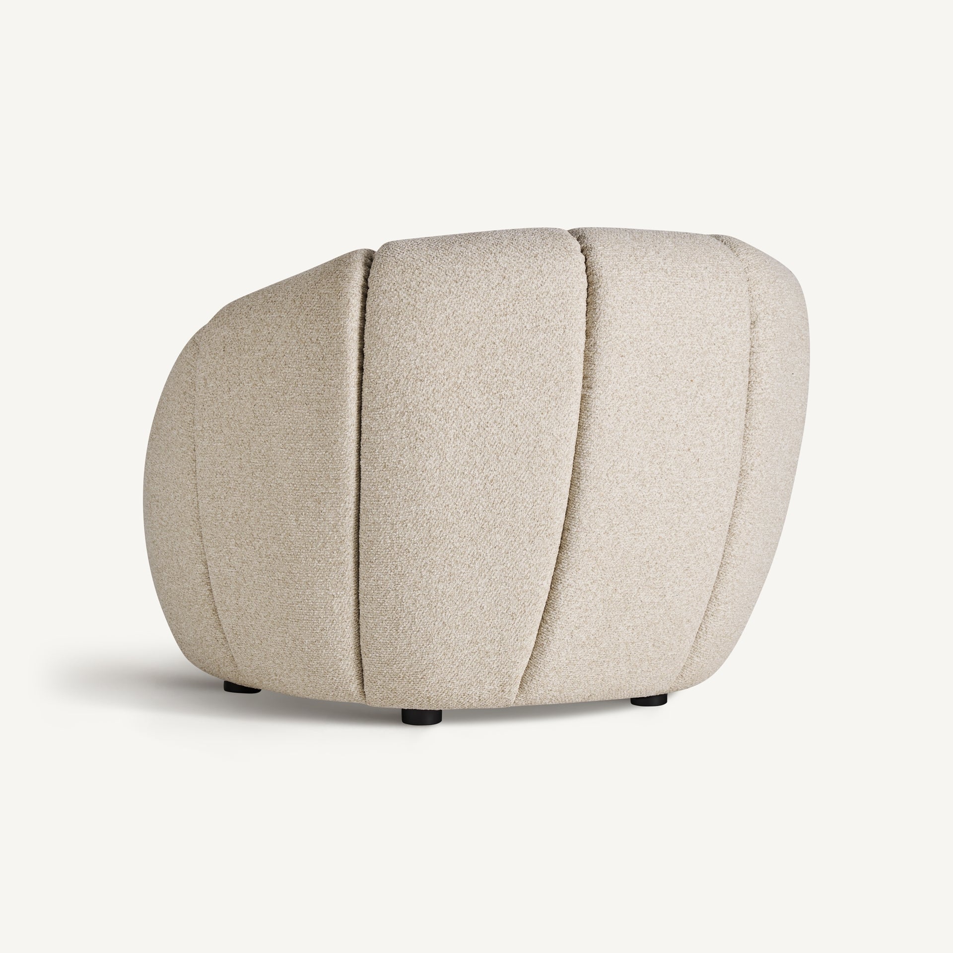 Lajoux Beige Curved Armchair - Premium Upholstered Lounge Chair