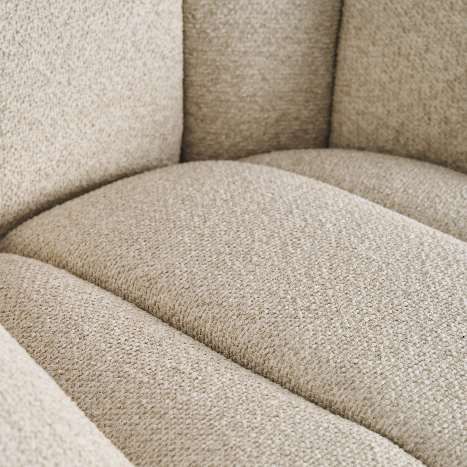 Lajoux Beige Curved Armchair - Premium Upholstered Lounge Chair
