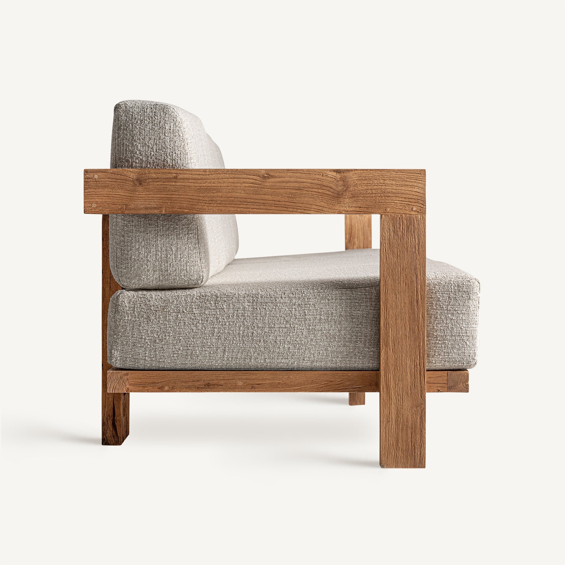 Testa Sofa - Recycled Teak & White Polypropylene Sofa 240cm