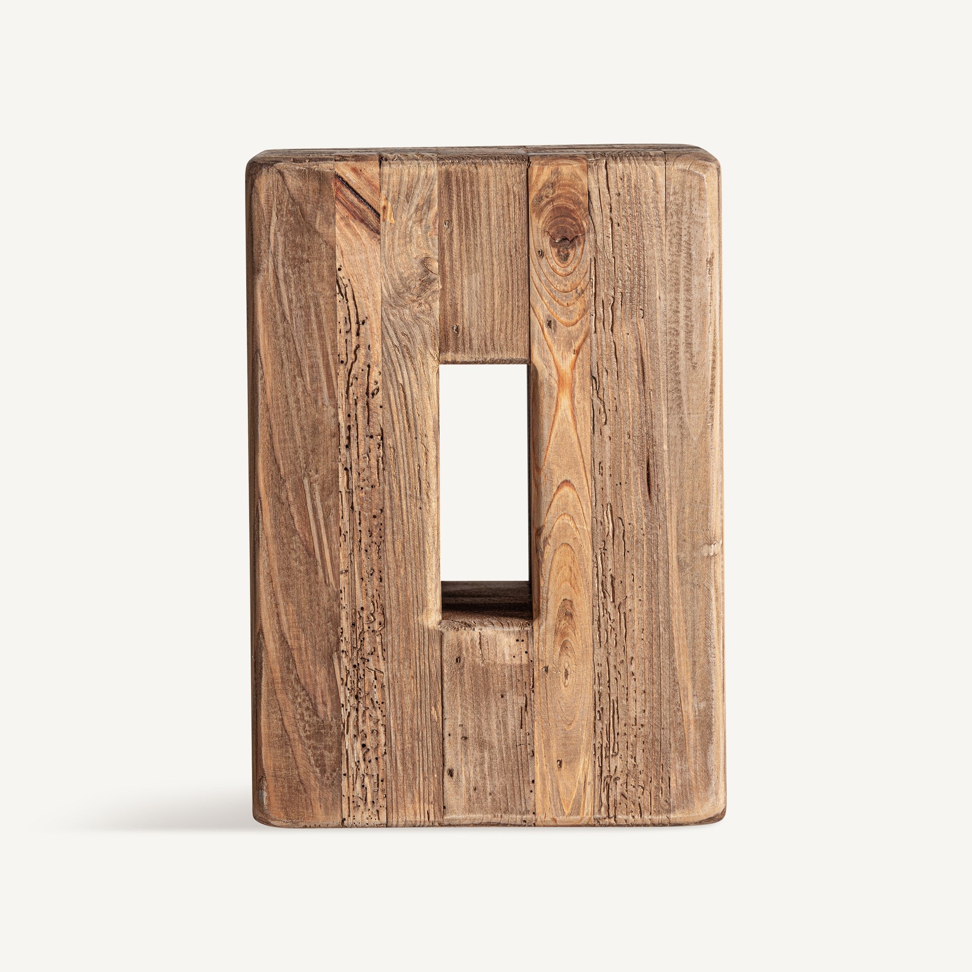 Celis Recycled Pine Wood Stool - Sustainable Ethnic Design