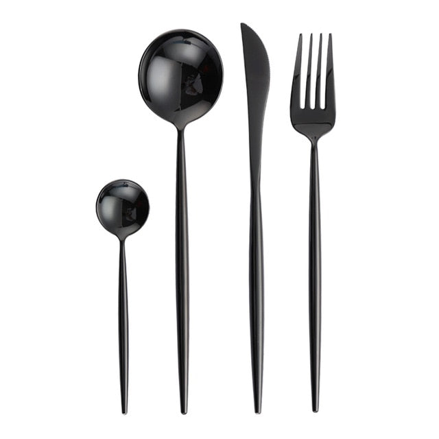 Black cutlery set